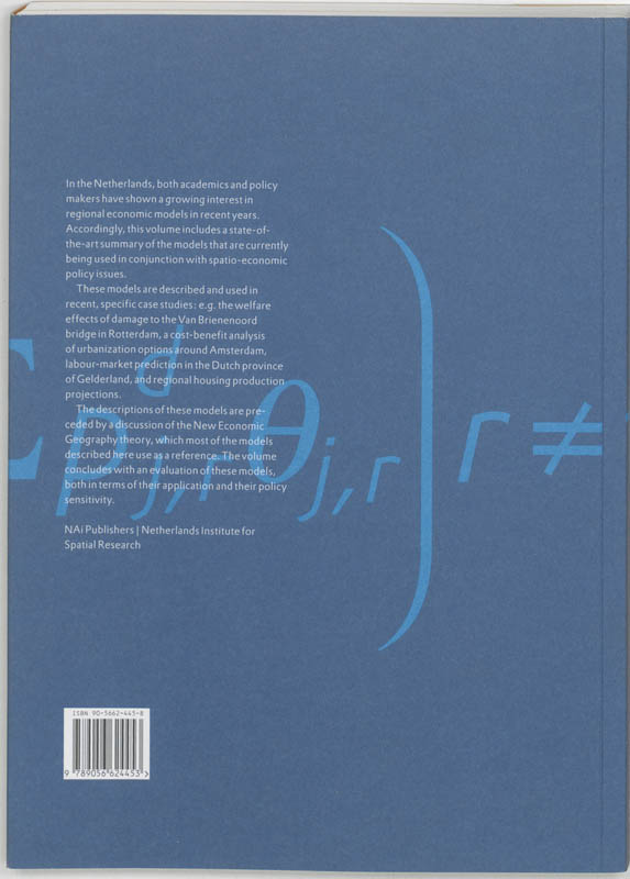 Achterkant van A survey of spatial economic planning models in the Netherlands