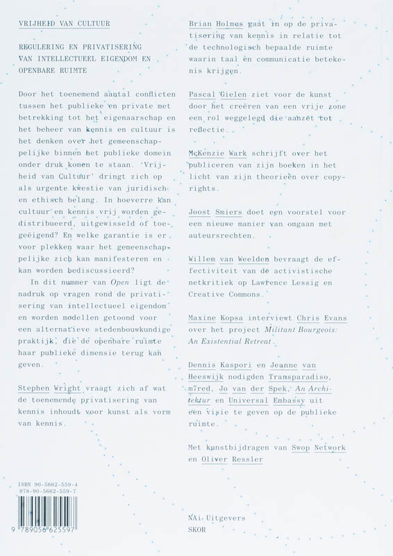 Achterkant van 12 Vrijheid van Cultuur