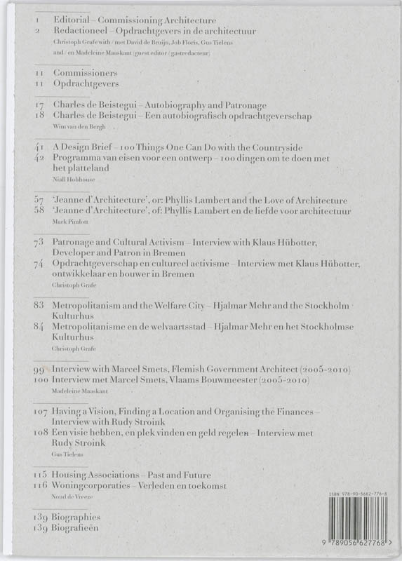 Achterkant van 83 Commissioning Architecture/Opdrachtgevers in de architectuur