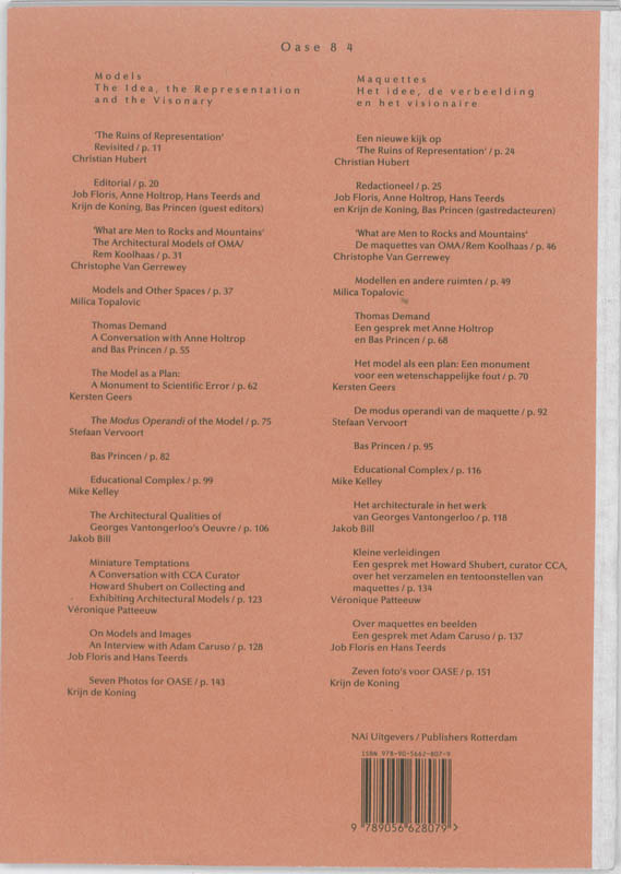 Achterkant van 84 Maquettes/Models