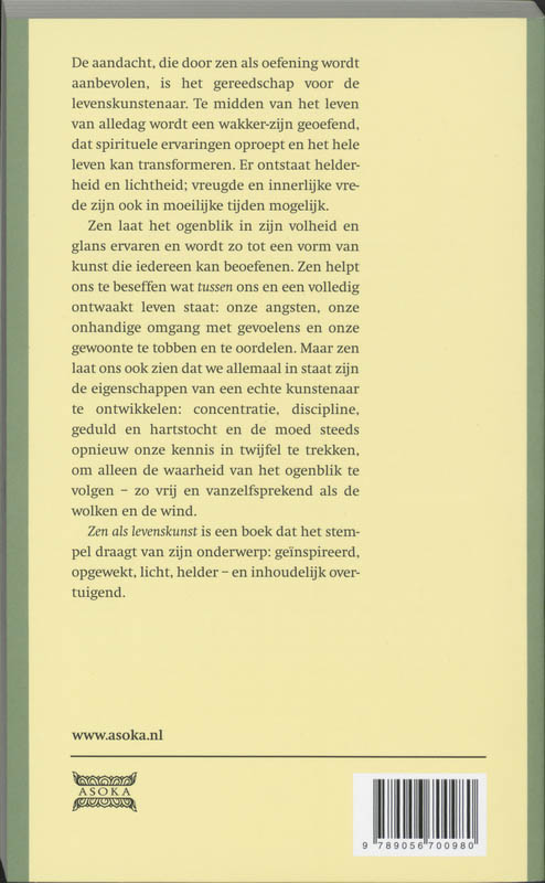 Achterkant van Zen als levenskunst