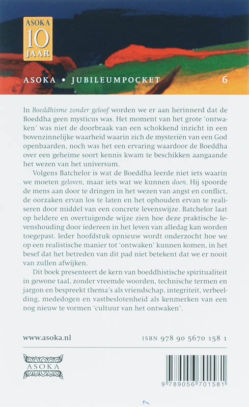 Achterkant van Boeddhisme zonder geloof