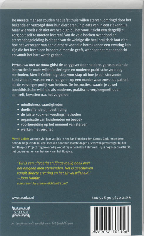 Achterkant van Vertrouwd met de dood