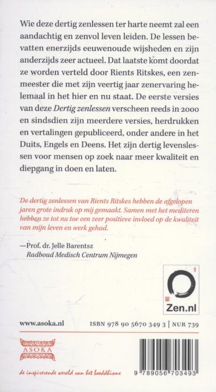 Achterkant van Dertig zenlessen