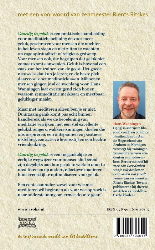 Achterkant van Vaardig in geluk