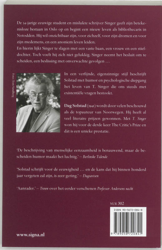 Achterkant van T. Singer