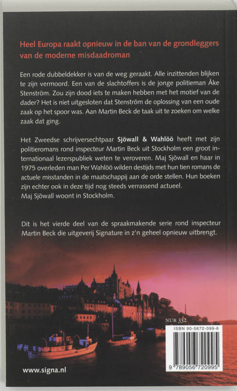 Achterkant van De lachende politieman