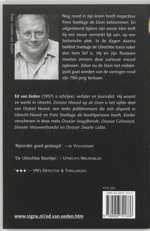 Achterkant van Dossier Moord op de Dom