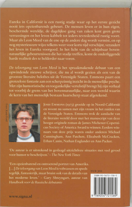 Achterkant van De teloorgang van Leon Meed
