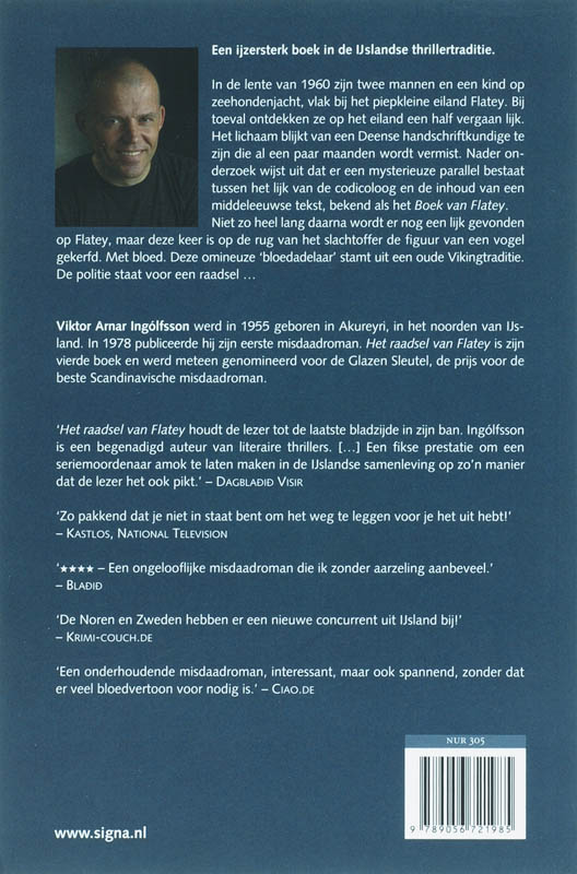 Achterkant van Het raadsel van Flatey