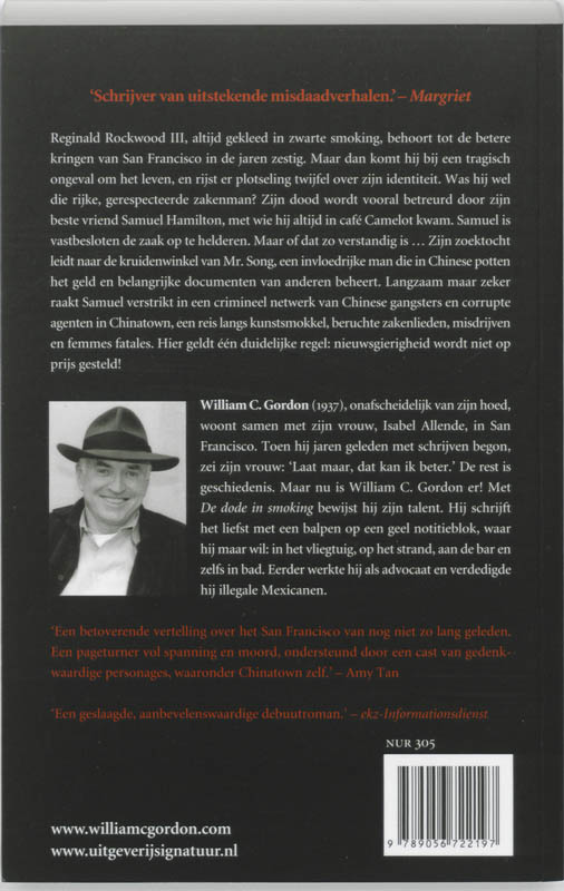 Achterkant van De dode in smoking