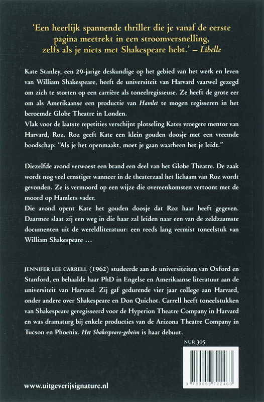 Achterkant van Het Shakespeare-geheim