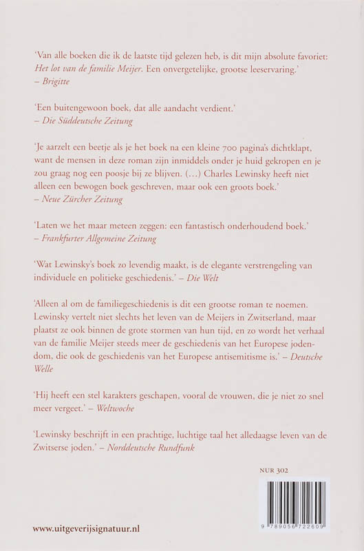 Achterkant van Het lot van de familie Meijer