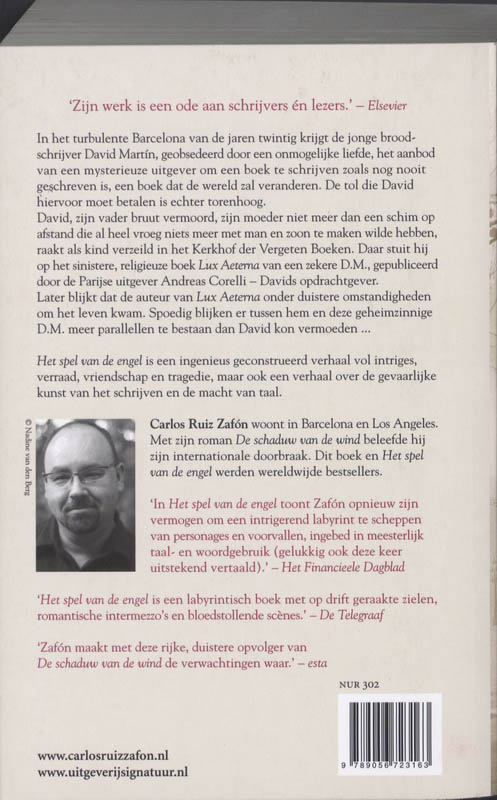 Achterkant van Het spel van de engel