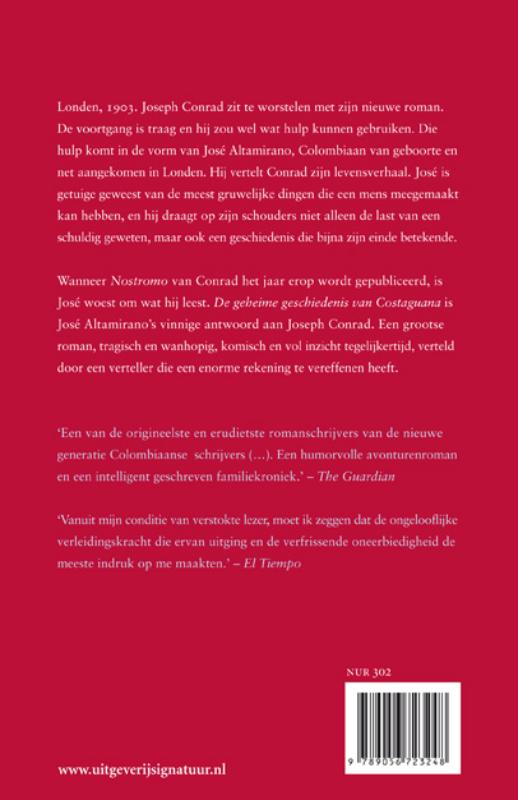 Achterkant van De geheime geschiedenis van Costaguana