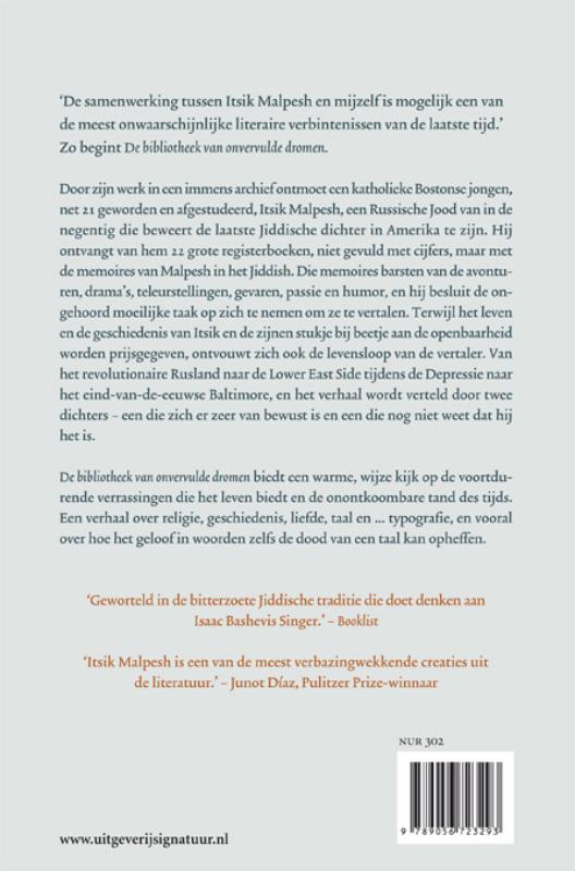 Achterkant van De bibliotheek van onvervulde dromen