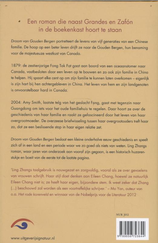 Achterkant van Droom van Gouden Bergen