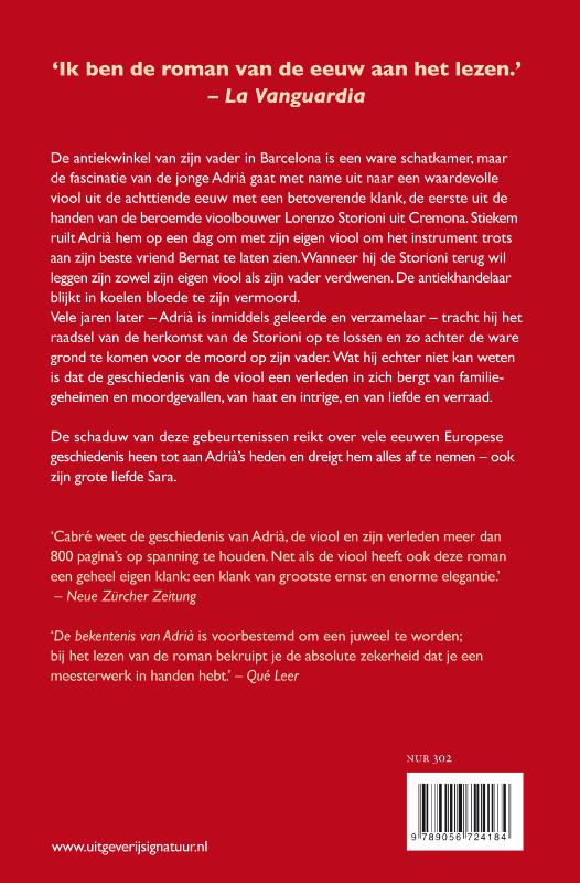Achterkant van De bekentenis van Adria