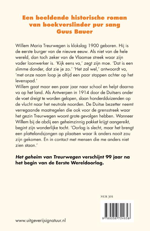 Achterkant van Het geheim van Treurwegen
