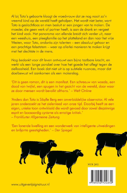 Achterkant van Nog bedankt voor dit leven