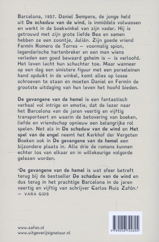 Achterkant van De gevangene van de hemel