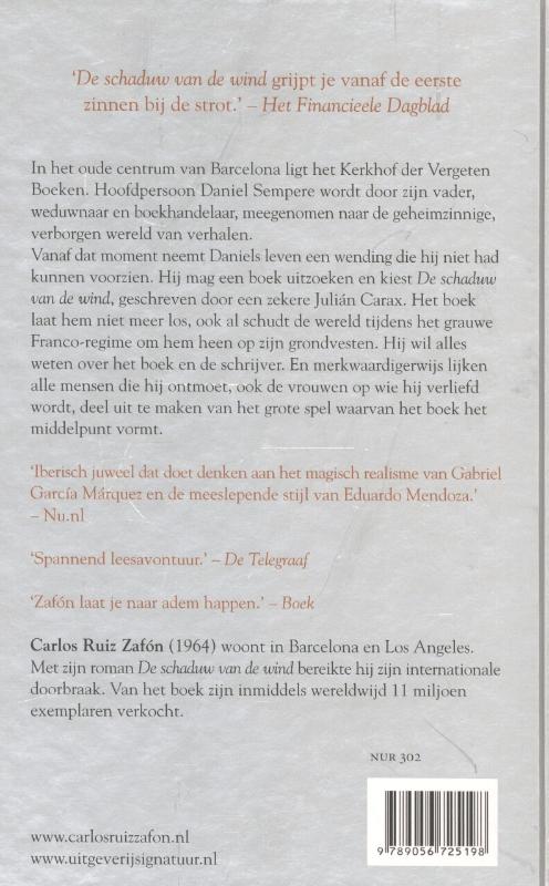 Achterkant van De schaduw van de wind