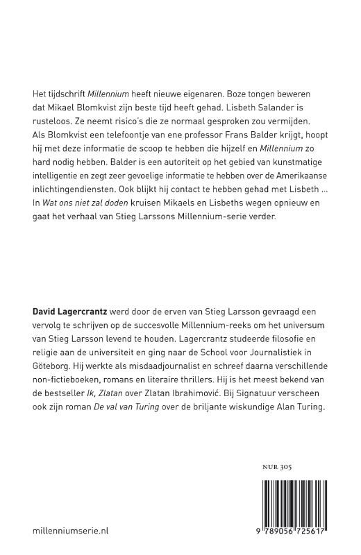 Achterkant van Wat ons niet zal doden