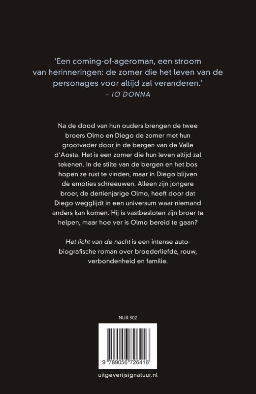 Achterkant van Het licht van de nacht