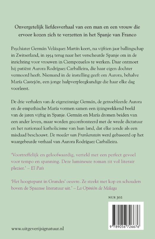 Achterkant van De moeder van Frankenstein