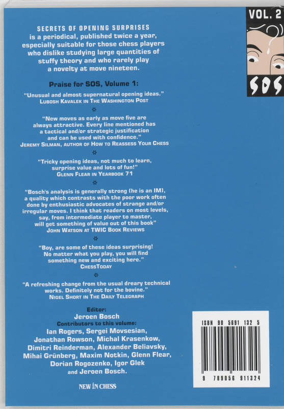 Achterkant van SOS Secrets of Opening Surprises