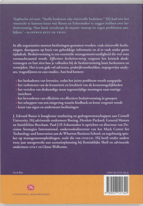 Achterkant van Effectieve besluitvorming