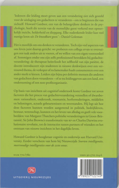 Achterkant van De kneedbare geest