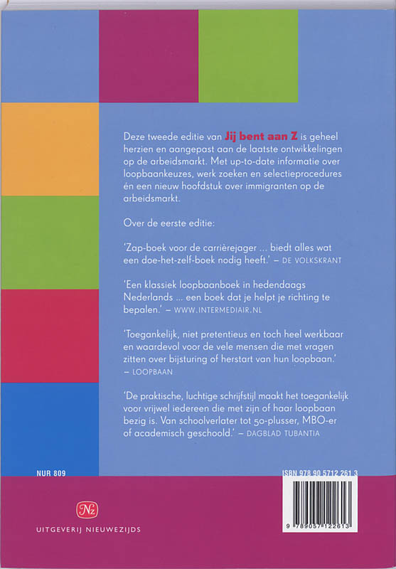 Achterkant van Jij bent aan Z