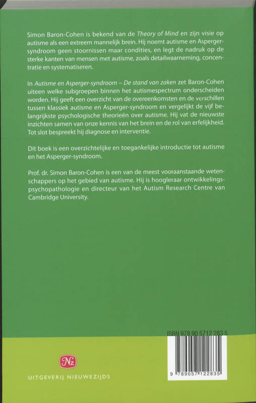 Achterkant van Autisme en Asperger-syndroom