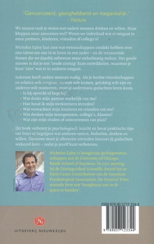 Achterkant van Mensenkennis en misverstand