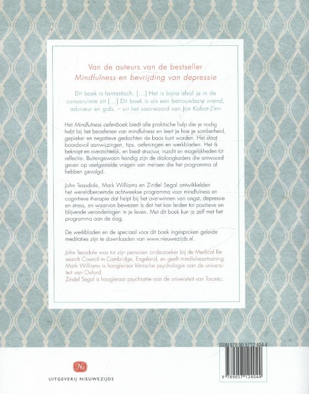 Achterkant van Mindfulness oefenboek