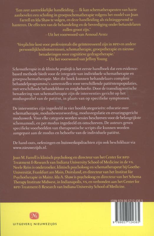 Achterkant van Schematherapie in de klinische praktijk