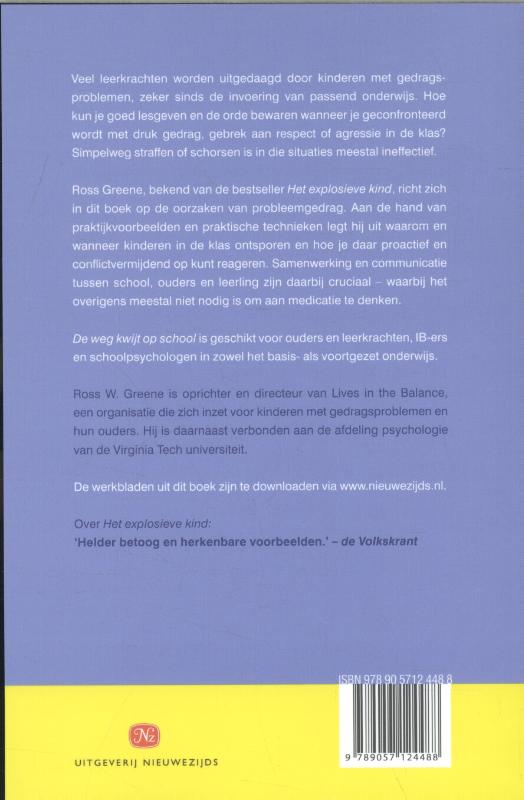 Achterkant van De weg kwijt op school