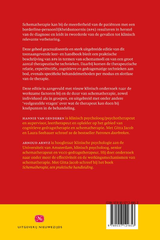 Achterkant van Schematherapie bij borderline-persoonlijkheidsstoornis