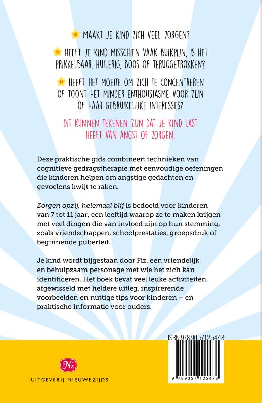 Achterkant van Zorgen opzij, helemaal blij