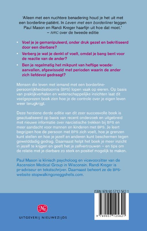 Achterkant van Leven met een borderliner