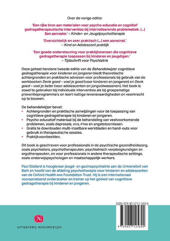 Achterkant van Behandelwijzer cognitieve gedragstherapie voor kinderen en jongeren