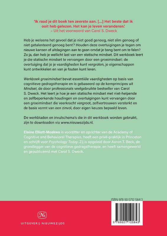 Achterkant van Werkboek groeimindset