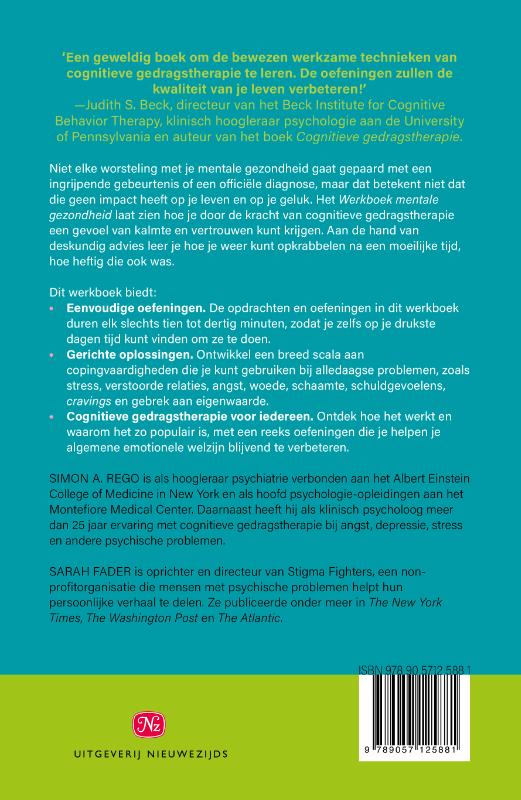 Achterkant van Werkboek mentale gezondheid