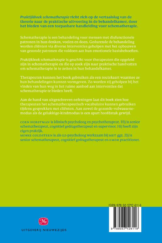 Achterkant van Praktijkboek schematherapie