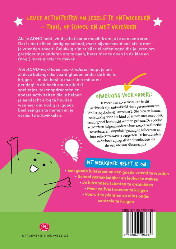 Achterkant van Het ADHD-werkboek voor kinderen