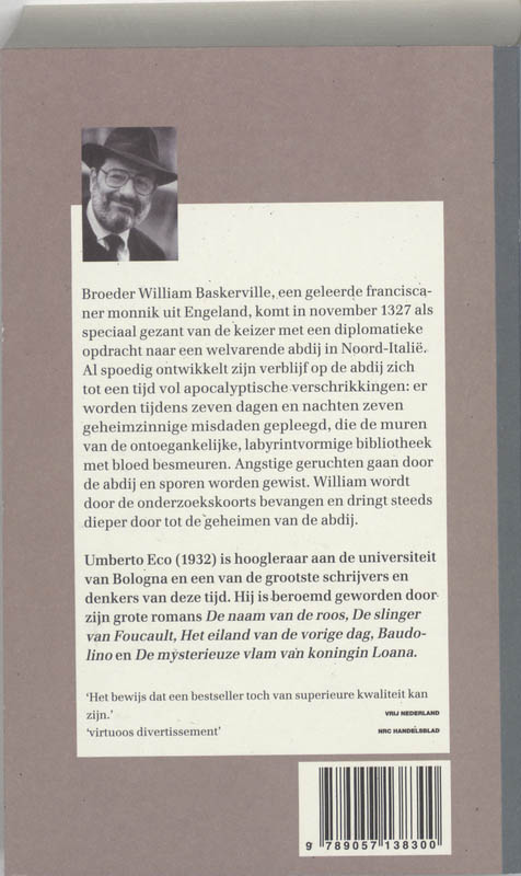 Achterkant van De naam van de roos