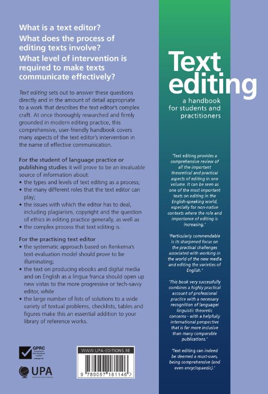 Achterkant van Text editing