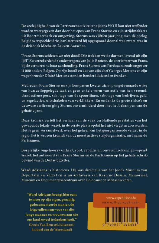 Achterkant van Partizaan Storms