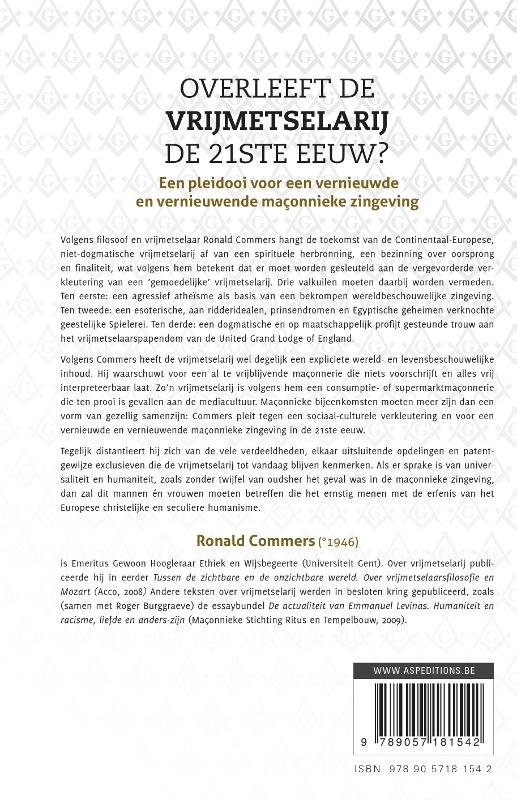 Achterkant van Overleeft de vrijmetselarij de 21ste eeuw?